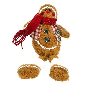 Fabric Gingerbread Man Shelf Sitter Orn Sml