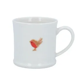 Gisela Graham Stoneware Mug with Traditional Christmas Robin