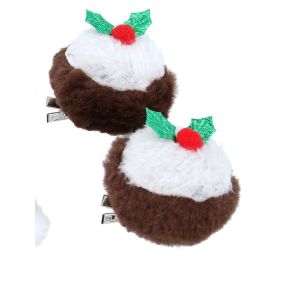 Christmas Pudding Hair Clip - Fabric