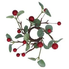 Gisela Graham Eucalyptus and Red Berry Candle Ring