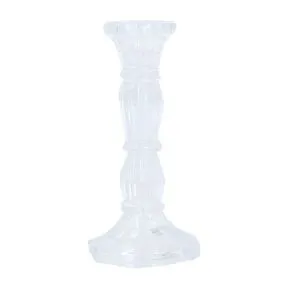 Clear Glass Moulded Candlestick