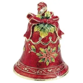 Red Christmas Bell Trinket Box