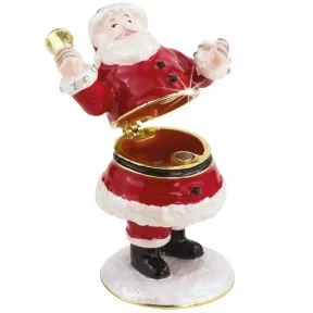 Santa Ringing Bell Trinket Ornament