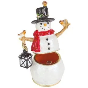 Snowman with Robins