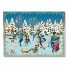 Winter Wonderland Skating, Victorian Christmas Advent Calendar Cards