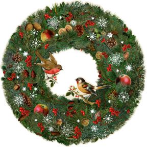 Winter Birds and Berries Wreath Large Advent Calendar