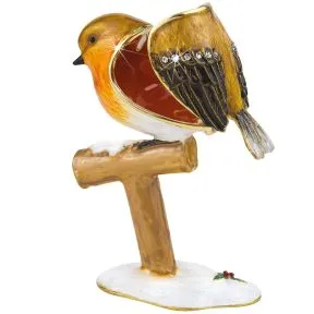 Robin on Spade Trinket Box