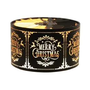 Black & Gold Merry Christmas Candle Carousel Shade