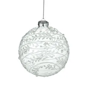 White & Clear Glass Bauble