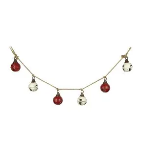 Red and White Metal Bell Garland