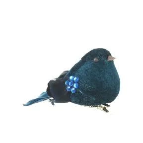 Blue Feather Bird Clip On Pick