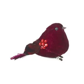 Red Feather Bird Clip On Pick