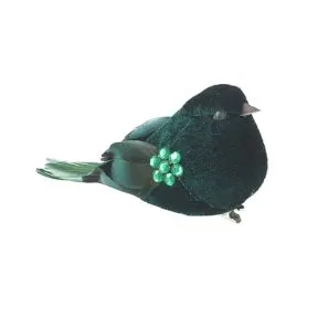 Green  Feather Bird Clip On Pick