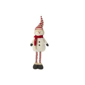 Tall Standing Snowman Stripe Hat