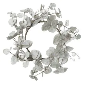 Pale Grey Wreath With White Berries