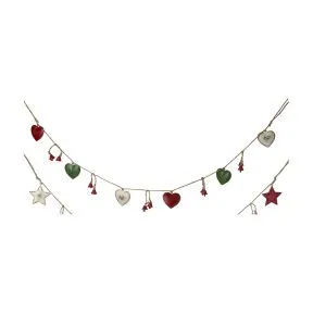 Rustic Metal Heart Christmas Garland