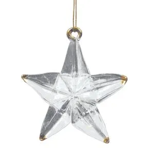 Gold Tip Five Pointed Star Decoration