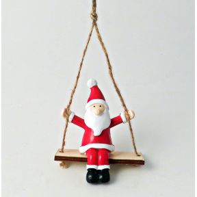 Santa On Swing Hanging Decoration.