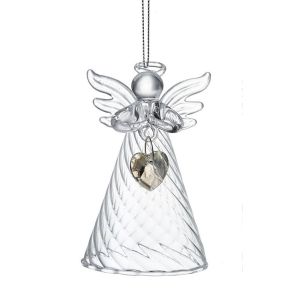 Glass Angel with Crystal Heart