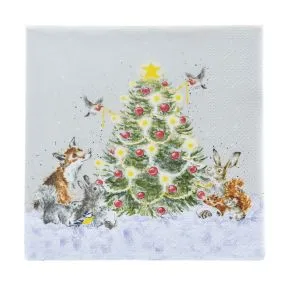 'Oh Christmas Tree' Woodland Animal Napkins