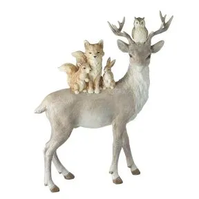 Large Standing Deer and Woodland Friends