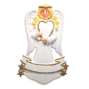 Angel with Heart Remembrance Decoration to Personalise