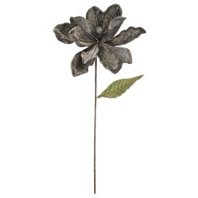 50cm pewter grey velvet magnolia stem
