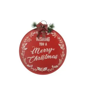 Red Circle Merry Christmas Sign