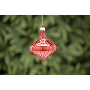 10cm red glass drop
