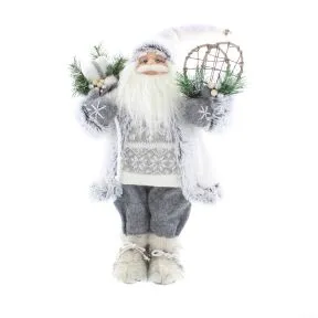 64cm standing white/grey santa -patterned jumper