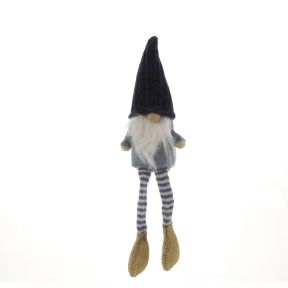 Navy Hat Gonk with Stripey Dangly Legs and Gold Boots