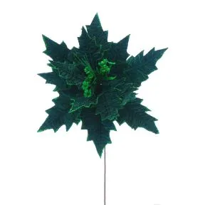 Deep Traditional Green Poinsettia Stem Large