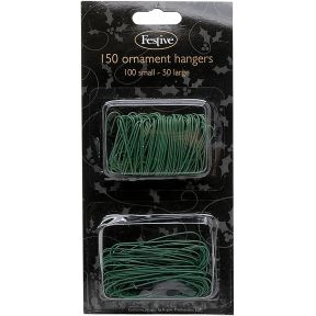 150 green plastic coated metal hooks