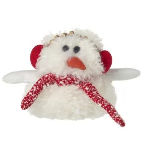 White Snowman with Red Ear Muffs