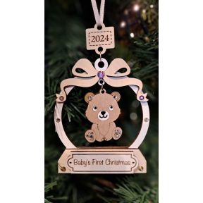 Baby Bear's First Christmas Wooden Decoration