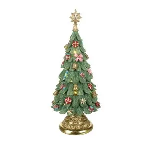 Decorated Christmas Tree With Gold Star