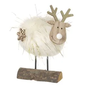 Fluffy Reindeer Off White