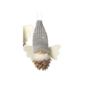 Hanging Pinecone Girl with Grey hat