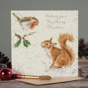 Wrendale Robin & Red Squirrel Christmas Card