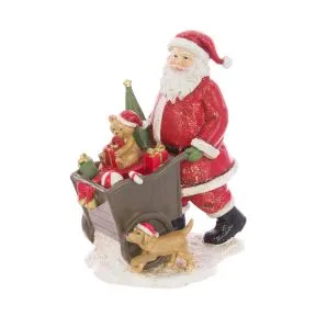 Santa and a cart full of Gifts Ornament