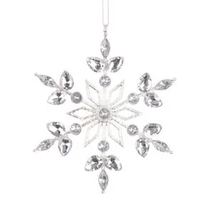 Silver Jewelled Snowflake Hanger