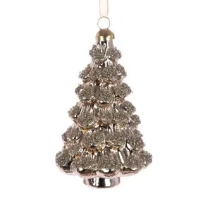 Gold Glass Hanging Tree Shape Bauble