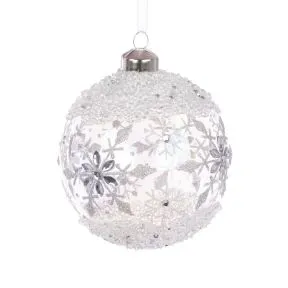 Jewelled Clear Snowflaked Bauble