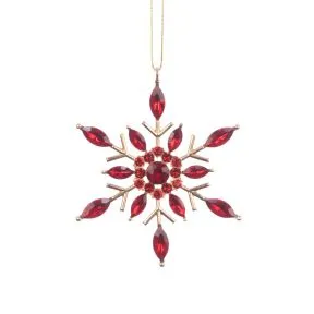 Red and Gold Jewelled Snowflake