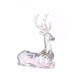Acrylic Reindeer Sitting Figure