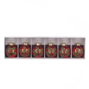 GLASS Holly Place Holder 6pcs