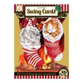 Sleeping Kittens 3D Christmas Swing Card