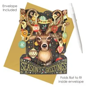 Reindeer Seasons 3D Greetings Christmas Swing Card