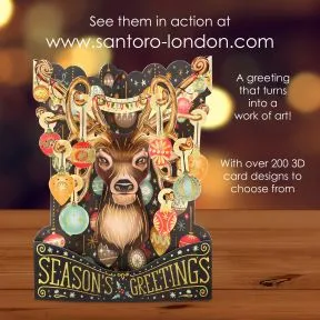 Reindeer Seasons 3D Greetings Christmas Swing Card