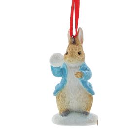 Set Of 4 Peter Rabbit Hanging Christmas Ornaments